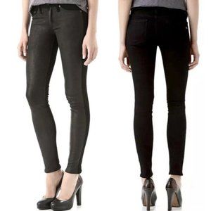 NWT Rag & Bone Hyde Leather Denim Hobo Black Coal Jeans - W1620K520 - Size 28